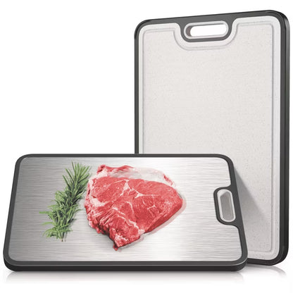 BRINJOY 15''x10'' Pure Titanium Cutting Boards for Kitchen, Large Titanware/Wheat Straw Chopping Board with Handle, - Non Toxic - Dishwasher Safe