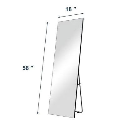 Resenkos 56x18 Inch Vertical Frameless Full-Length LED Wall Mirror, Modern Borderless Design with Integrated Lighting,
