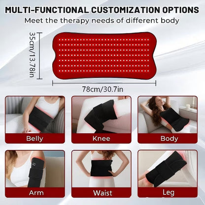 Morfone 31x14in 660nm+850nm Near Infrared Red Light Therapy Pad 210 LED High PowerTherapy Mat