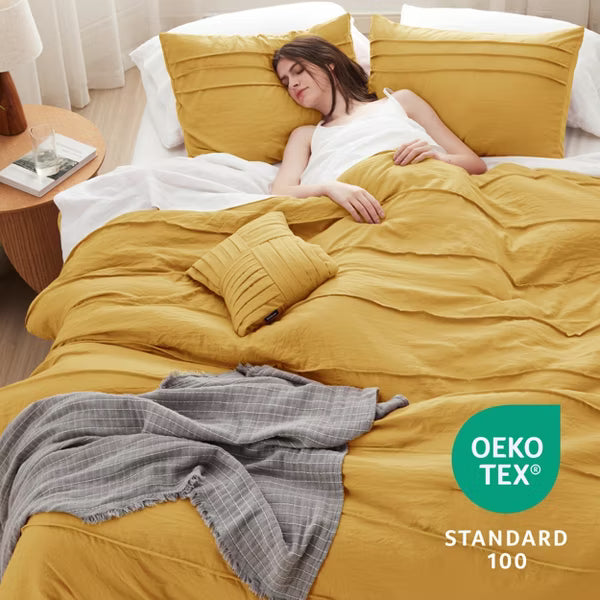Bedsure Comforter Multi Piece Set Pinch Pleat Bedding OEKO-TEX Certified All Season Soft Cozy Bed Set for Bedroom Home Decor Christmas Gift