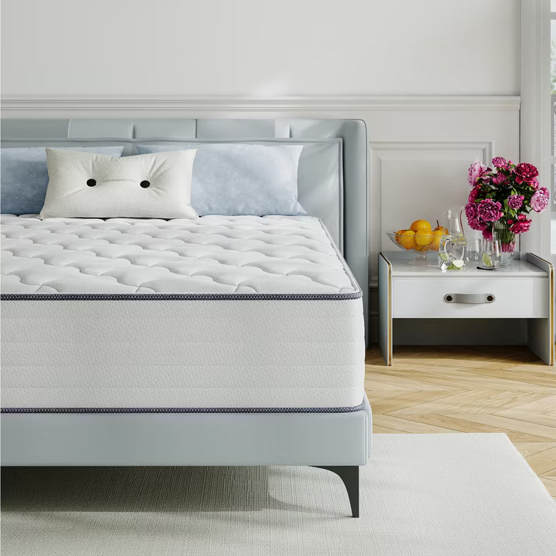 Swedrea Hybrid Mattress Medium Cooling Memory Foam Bed-in-a-Box, White