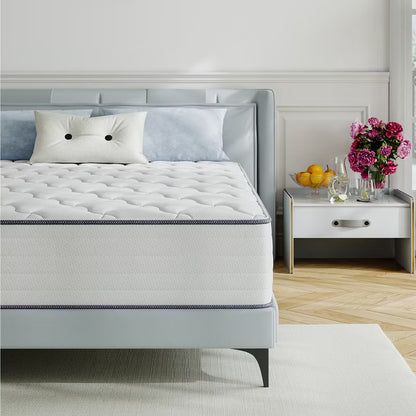 Swedrea Hybrid Mattress Medium Cooling Memory Foam Bed-in-a-Box, White