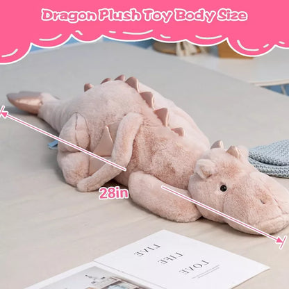 TITQWOP Dinosaur Plush Toy Pillow, Cute Stuffed Animal Toys, Soft Long Dinosaur Body Pillow Gift for Kids Boys Girls 28inch