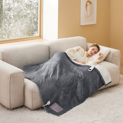 Bedsure Heated Blanket - Fast Heating Electric Blanket Soft Flannel Heated Throw Warm Gifts for Family