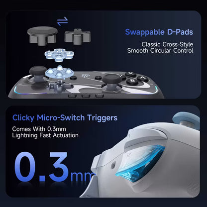 AENKYO EasySMX S10 Switch 2 Pro Controller, Wireless with TMR Anti-Drift, 4-in-1, HD Rumble, Gyro, 17H Battery, NFC, Programmable Back Buttons, Black