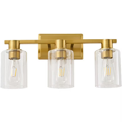 POWLIG Dimmable Vanity Light - Modern Bathroom Lighting with Cylindrical Glass Shades
