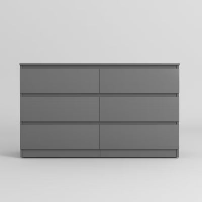 Resenkos Storage Dresser Furniture Unit, 6 Drawer Tall Standing Organizer for Bedroom, Closet - Grey
