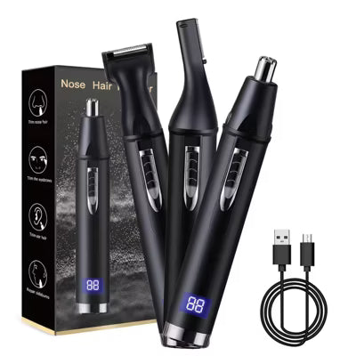 Hoey Ear and Nose Hair Trimmer for Men Women, Travel Portable USB Rechargeable
