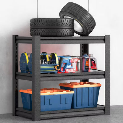 Munora - 3-Tier Heavy Duty Garage Shelving - 18"D x 34"W x 31.5"H - 1200lbs Capacity - Adjustable Metal Storage