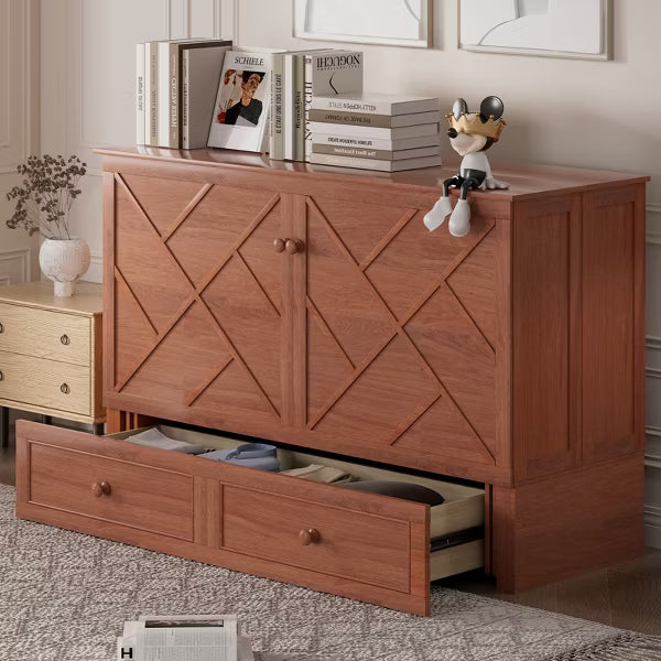 Mjkone Murphy Queen Size Bed Chest with Mattress and Storage