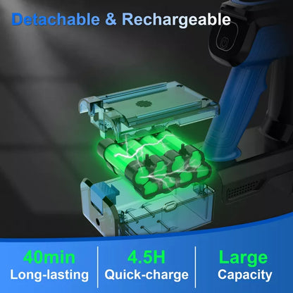 POWEART V870 Cordless Stick Vacuum, 30Kpa Powerful, 350W Motor, 8-in-1 Lightweight, 45 Min Runtime for Pet Hair, Hardfloor, Carpet