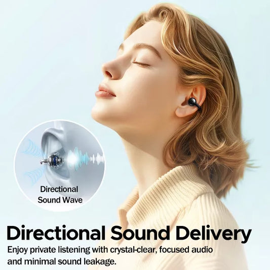 VEATOOL Clip on Earbuds,Open Ear Headphones Wireless Bluetooth 5.4 Sports Earphones with ENC Clear Call,50H Playtime, IPX7 Water Resistant