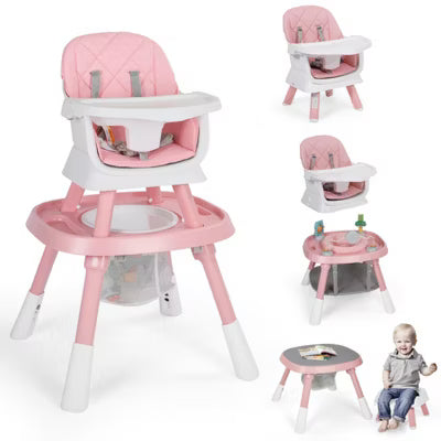 TODECARE 15-in-1 Convertiable High Chair for Babies and Toddlers, Highchair & Activity Center, Booster Seat w/5-Point Harness & Removable Tray