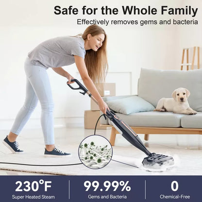 DEVOAC VM6 Scrubbing Steam Mop with Rotating Mop Pads, 10 in 1, Lightweight Spin Mop & 3 Steam Modes for Hard Floor Laminate Marble Floors