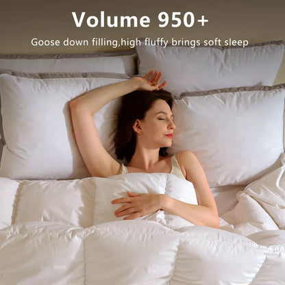 Inhand White Goose Down Feather Pillows, Hotel Collection Bed Pillows, Medium Firm Soft Support Pillow with 100% Cotton Fabric