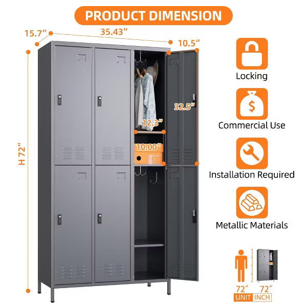 SUXXAN Metal Storage Locker for Employees for School Gym,Assembly Required