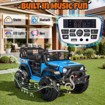 JOYRACER 2-Seater 24V Kids Ride on UTV, 4x200W Electric Jeep Car with Remote Control 3-Speed, USB/MP3/Bluetooth Music, Horn & LED