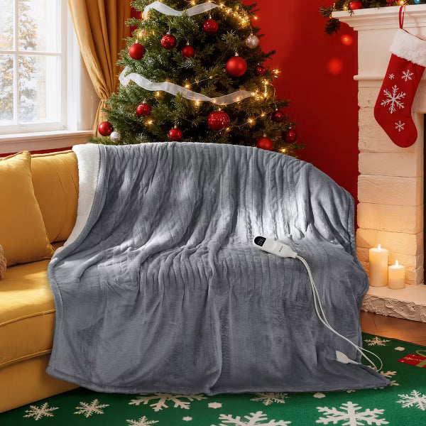 Bedsure Heated Blanket - Fast Heating Electric Blanket Soft Flannel Heated Throw Warm Gifts for Family