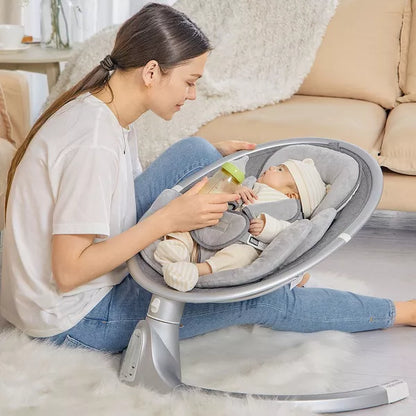 BabyBond Baby Swings for Infants with 10 Preset Lullabies, 5 Point Harness Belt, 5 Speeds and Remote Control