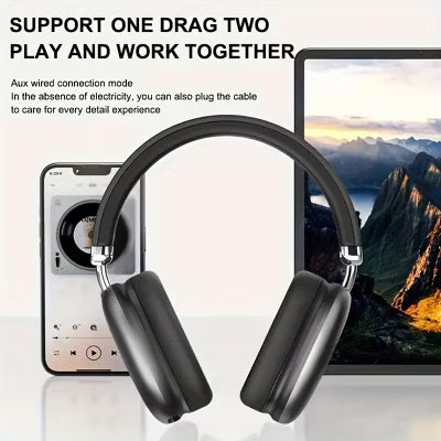 Wireless Over-Ear Headphones Bluetooth 5.1: 40H Playtime, 4 Mics ENC Noise Cancelling, Deep Bass, Lightweight Comfort for Travel & Work