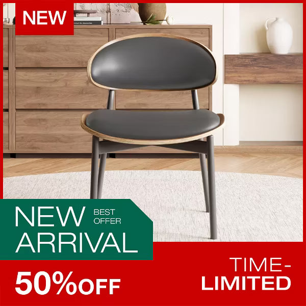 Luck Live Mid-Century Modern dining chair 2 piece set, faux leather kitchen dining chairs