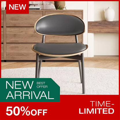 Luck Live Mid-Century Modern dining chair 2 piece set, faux leather kitchen dining chairs