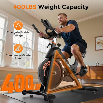 YOSUDA Max Model Magnetic Exercise Bike with 400 lbs capacity & 50 lbs flywheel- Exclusive app