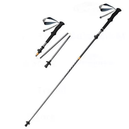 Naturehike 1pc Carbon Fiber Trekking Poles,Ultralight Foldable Hiking Poles,Adjustable 115-135cm,EVA Grip,Tungsten Tip,Hiking&Mountaineering Gear,Gray