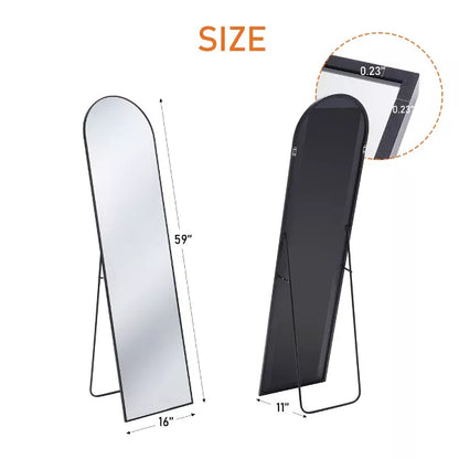 Wooakway Metal Arch Full Length Mirror Freestanding Mirror Wall Mirror Decorative Mirror Black/Gold