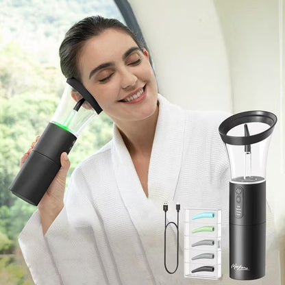 Morfone Electric Ear Cleaning Kit Effective Safe Ear Cleaner Irrigation Flushing System 4 Pressure Modes for Ear Wax Buildup（Black）
