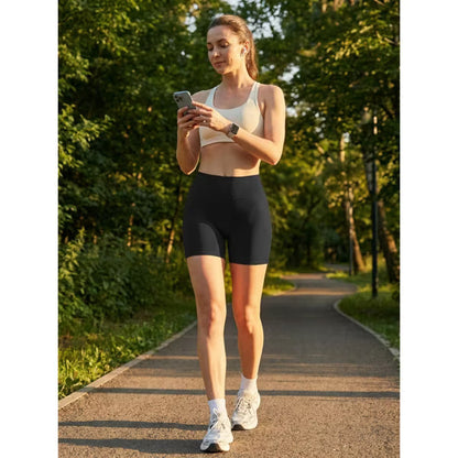 Women’s 2 Pack High Waisted Workout Shorts, 4.5" Seamless Yoga Biker Shorts for Running, Gym & Training, XL