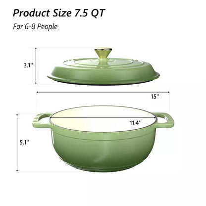 Karl Home 5 qt. Enameled Cast Iron Round Dutch Oven in Red with Lid