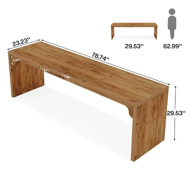 Resenkos Computer Desk, Office Desk, Study Desk,78.7" Two Person Desk, Wood Long Computer Desk Double Desk,