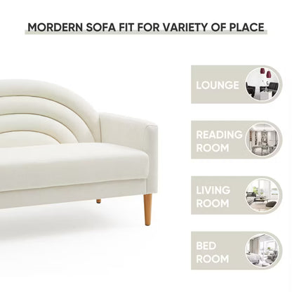 50" Loveseat Sofa for Small Spaces, 2-Seater Couch with Spring Cushions & Wood Frame. Mid-Century Modern Design in Grey Linen Fabric, Easy Assembly