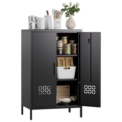 SUXXAN Metal Pantry Cabinet, Kitchen Pantry Storage Cabinets with 2 Shelves, for Home Office, Required Assembly