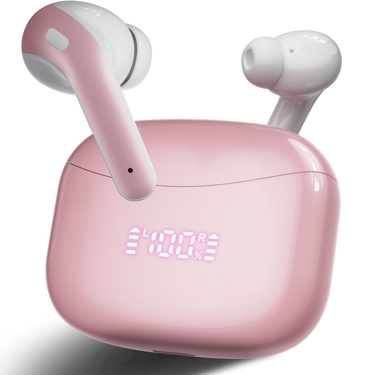 VEATOOL X15 Wireless Earbuds Bluetooth 5.3 Headphones,72H Hi-Fi Stereo Deep Bass Earphones with Noise Cancelling Mic