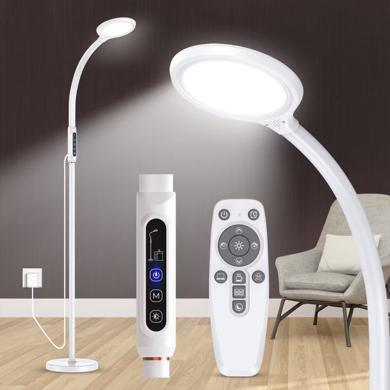 Morfone LED Full-Spectrum Happy Therapy Lamp. 10 adjustable brightness non-UV sunlight lamps, retractable floor-mounted phototherapy lamp.