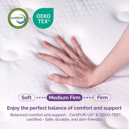 Sersper 12 Inch Pillow Top Hybrid Mattress - 5-Zone Pocket Innersprings, Motion Isolation, Heavier Coils