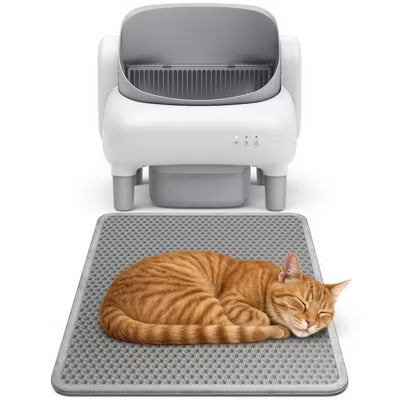 Cat Litter Mat Double Layer Waterproof EVA Honeycomb Trapping Pad Gray
