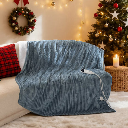 GentleSoft Heated Blanket Soft Ribbed Flannel Electric Blanket Gifts for Others