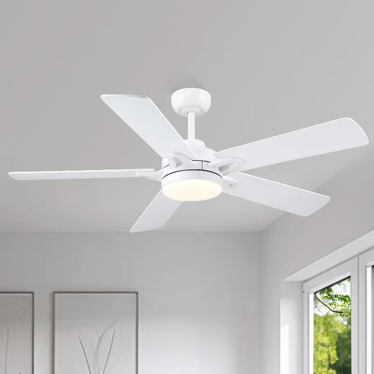 Kviflon 52 Inch Ceiling Fan with Light and Remote,Suitable for Sloped Ceiling for Living Room,Farmhouse,Bedroom