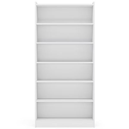 Resenkos Bookshelf, Bookcase Standing Shelf Unts,Wood Bookcase, 72" Tall Bookshelf with 6-Tier Open Storage Shelves,White(6-Tier)