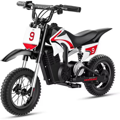 ECOLEAP K1 Kids Electric Dirt Bike 36V – 16MPH Fast, 14-Mile Range, 700W Peak Motor, 3-Speed Modes, 12" Off-Road Tires, UL,Ages 3-10,Red