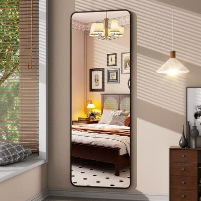 Full-Length Floor Mirror with Aluminum Alloy Frame - Freestanding & Wall-Mounted Design for Bedroom/Living Room-LIKEPAY