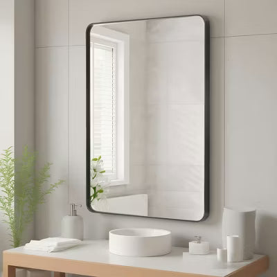 Resenkos 30x22 Inch Medium Rectangle Wall Mirror - Smooth Rounded Corners & Durable Frame, Versatile for Any Room,