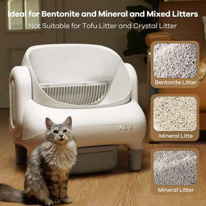 Cumrige Self Cleaning Litter Box,Automatic Cat Litter Box Self Cleaning for Multiple Cats, with Safety Protection, App Control.