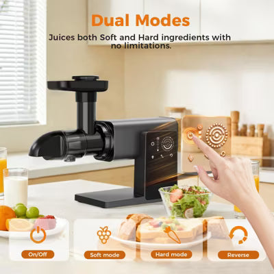 Teendow Slow Masticating Juicer, Cold Press Juicer with Reverse Function, Touch-Screen Juicer, High Juice Yield, 200W, BPA-Free