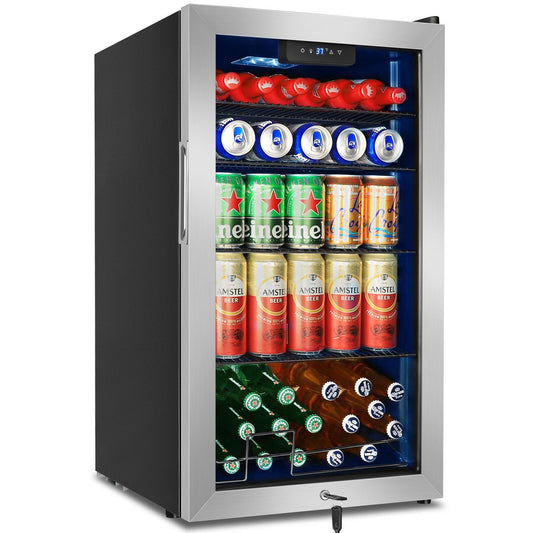 Denjol Beverage Refrigerator Mini Fridge -Beverage 130 Can Storage, Frost-Free Cooling
