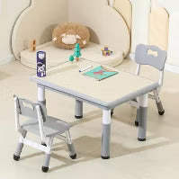 Kinder King Kids Table and Chair Set, Children Lego Table Play Activity Desk for Drawing, Gray