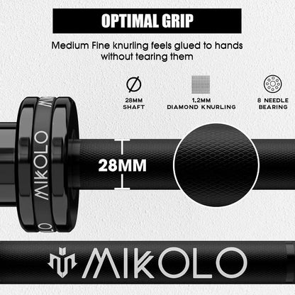 ER KANG 7ft Olympic Barbell, Barbell for Weightlifting and Powerlifting 45lb, Olympic Bar for 1500lbs Capacity, Weight Bar Fit 2” Standard Weights